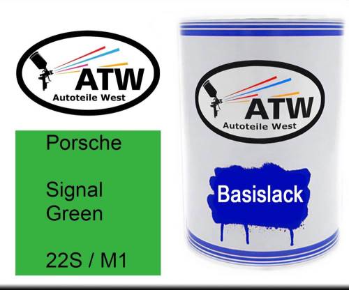Porsche, Signal Green, 22S / M1: 500ml Lackdose, von ATW Autoteile West.